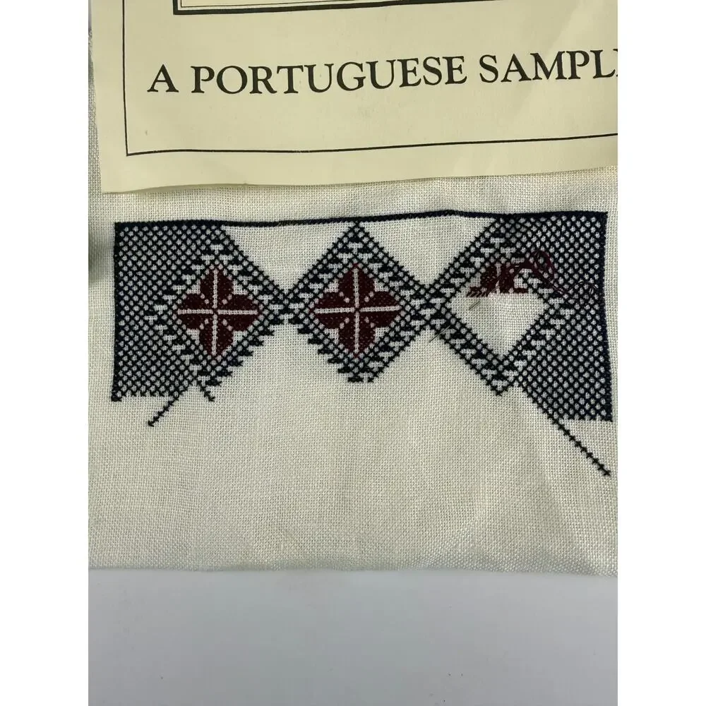 Kathy Barrick Cross Stitch Chart Kit A Portuguese Sampler Vintage 2000 Linen WIP
